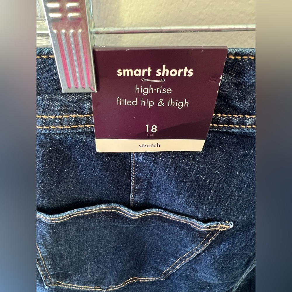 Women's Dark Blue Denim Shorts -Size 18 - Picture 3 of 6